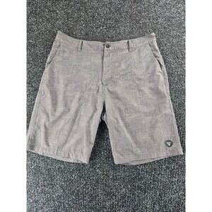 Molokai Surf Co Mens Hybrid Board Shorts Charcoal Grey Tonal Checkered Size 36